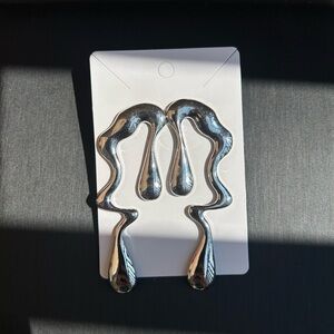 Silver Abstract Women Earrings